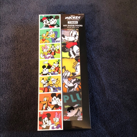 Disney Other - Disney Mickey & Friends No-Show Socks - Black, White, Red, Green